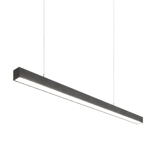 Black linear pendant LED profile on suspension cables