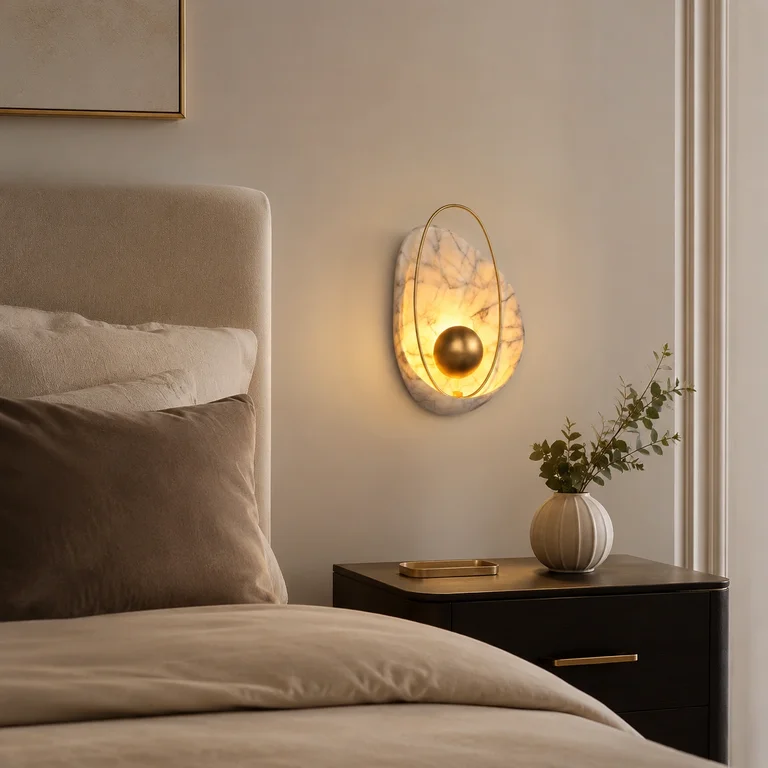 The Dawn Organic Marble Wall Light